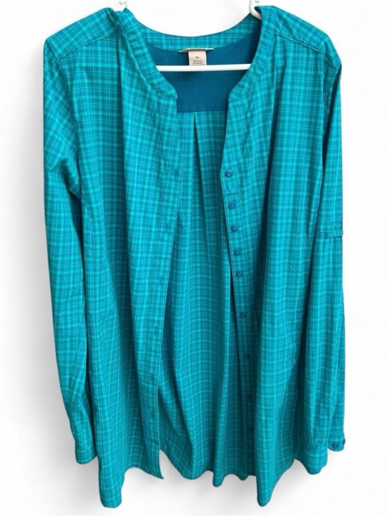 Duluth Trading Co Jackets & Blazers - Duluth AKHG Womens Teal Plaid Vented Nylon Hiking Jacket Mesh Lined Sz XL